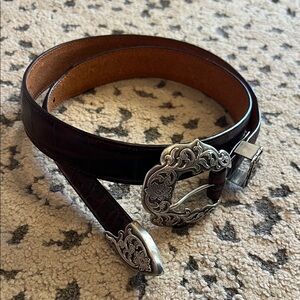 Elegant‎ Silver Buckle Leather Belt